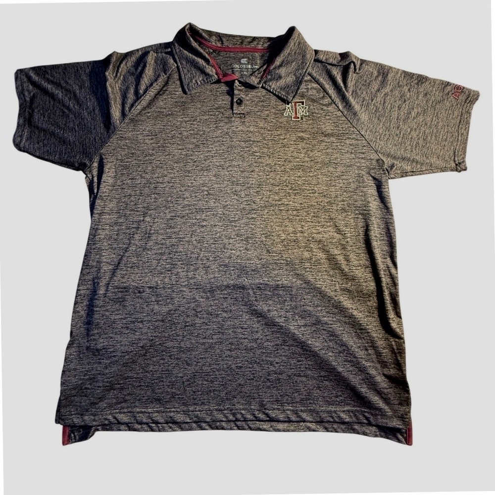 Colosseum Texas A&M Aggies Polo Shirt Mens XXL Grey Heathered Logo-1045